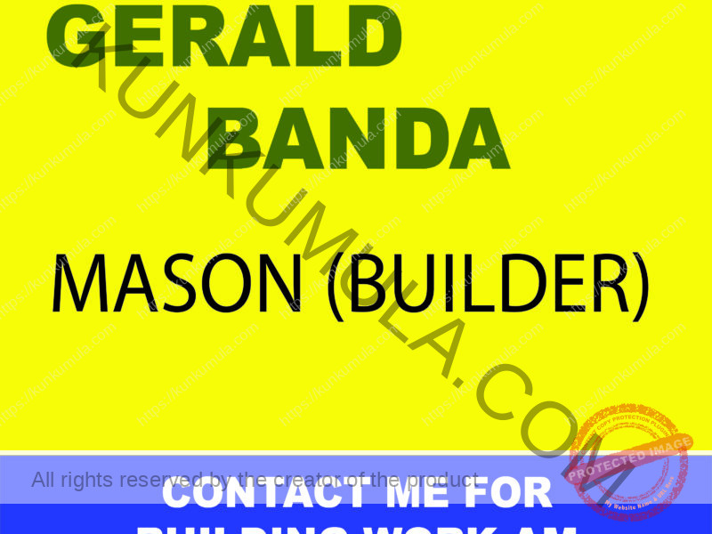 AM GERALD BANDA A MASON IN UGANDA