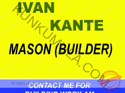 A IVAN KANTE A MASON FROM UGANDA