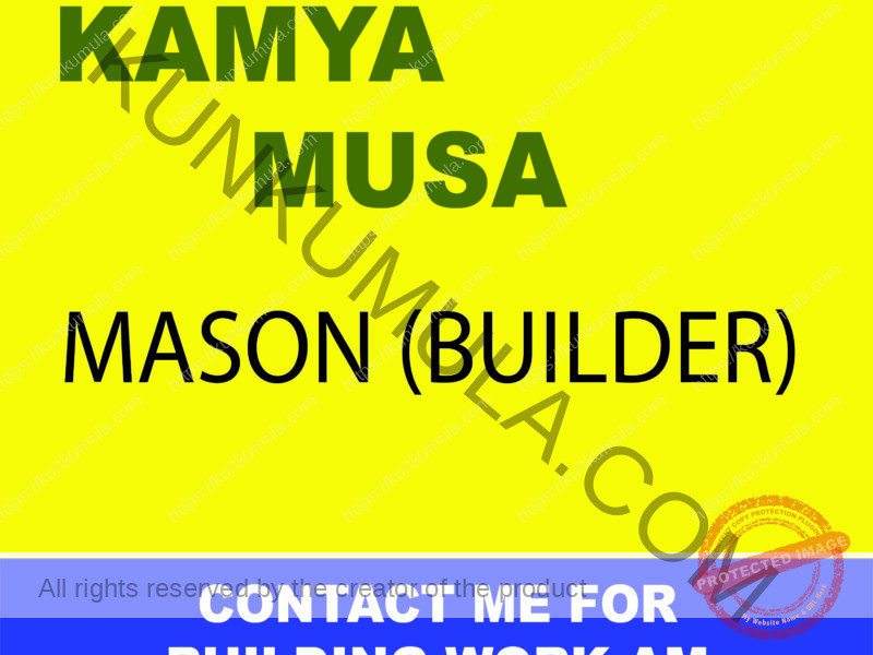 AM KAMYA MUSA A MASON FROM UGANDA