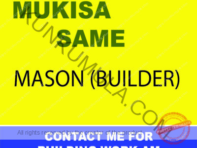AM MUKISA SAME A MASON FROM UGANDA