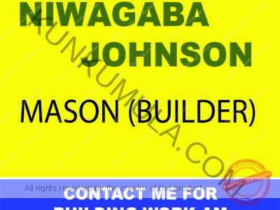 AM NIWAGABA JOHNSON A MASON FROM UGANDA