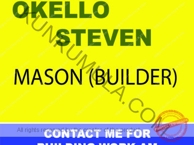 AM OKELLO STEVEN A MASON IN UGANDA