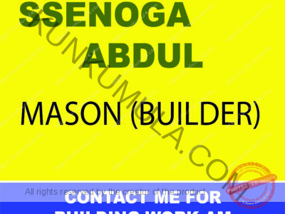 AM SSENOGA ABDUL A MASON FROM UGANDA