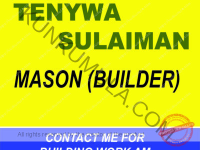 AM TENYWA SULAIMAN A MASON FROM UGANDA
