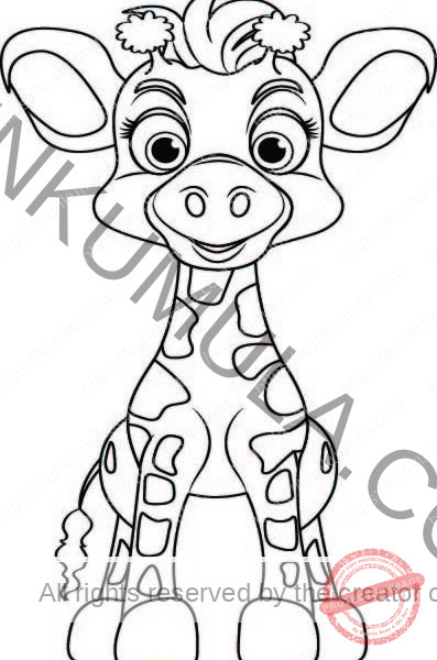 Cute Giraffe Kids Coloring Page – Only $0.17