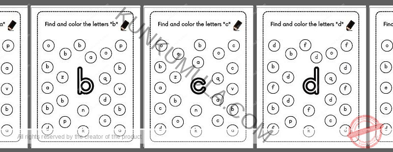Find and color the letters 26 Pages pdf
