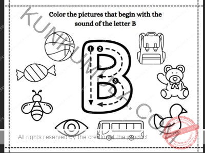 Color the pictures that begin with the sound of the letter & What's The Letter Pages and its 35 pages pdf