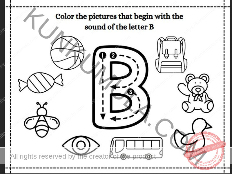 Color the pictures that begin with the sound of the letter & What's The Letter Pages and its 35 pages pdf