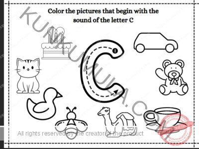Color the pictures that begin with the sound of the letter & What's The Letter Pages and its 35 pages pdf