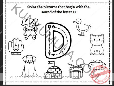 Color the pictures that begin with the sound of the letter & What's The Letter Pages and its 35 pages pdf