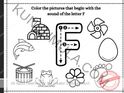 Color the pictures that begin with the sound of the letter & What's The Letter Pages and its 35 pages pdf