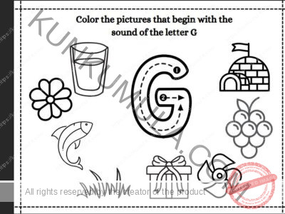 Color the pictures that begin with the sound of the letter & What's The Letter Pages and its 35 pages pdf