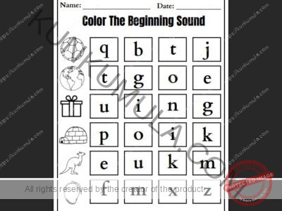 COLOR THE BEGINNING SOUND 10 PAGES