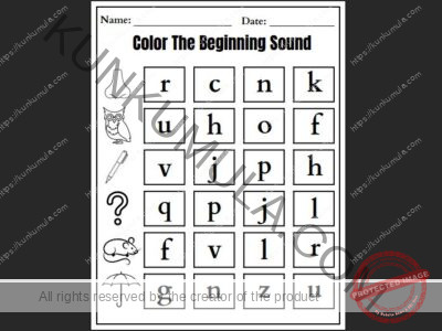 COLOR THE BEGINNING SOUND 10 PAGES