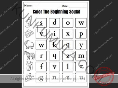 COLOR THE BEGINNING SOUND 10 PAGES