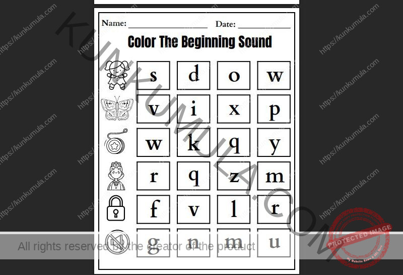 COLOR THE BEGINNING SOUND 10 PAGES