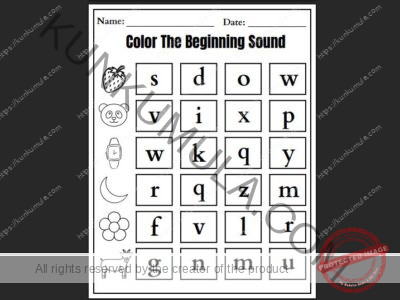 COLOR THE BEGINNING SOUND 10 PAGES