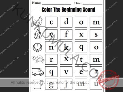 COLOR THE BEGINNING SOUND 10 PAGES
