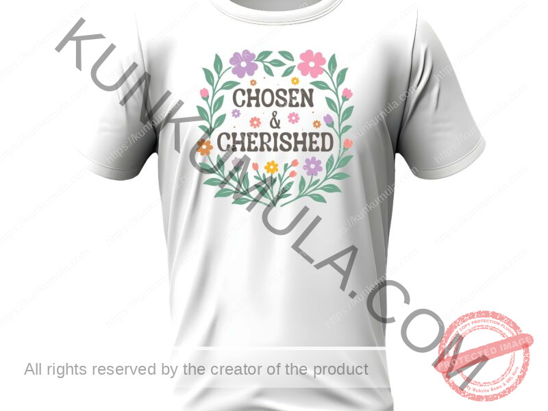 CHOSEN & CHERISHED CHRISTIAN WELL DESIGNED ART WORK FOR T- SHIRTS AND MORE Vintage Boho Floral Christian-10 PNG