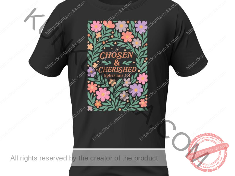 "Chosen and Cherished Ephesians 1;4 A Christian T- Shirt Design Artwork for T-shirts, hoodies, tote bags, wall art, stickers, mugs, and more 3" "Chosen and Cherished Ephesians 1;4 A Christian T- Shirt Design Artwork for T-shirts, hoodies, tote bags, wall P