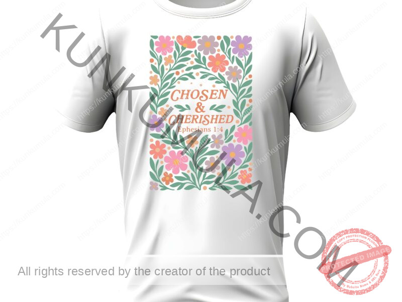 "Chosen and Cherished Ephesians 1;4 A Christian T- Shirt Design Artwork for T-shirts, hoodies, tote bags, wall art, stickers, mugs, and more 3" "Chosen and Cherished Ephesians 1;4 A Christian T- Shirt Design Artwork for T-shirts, hoodies, tote bags, wall P