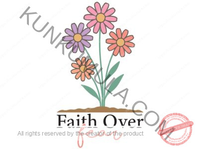 Faith Over Fear A Christian T- Shirt Design Artwork for T-shirts, hoodies, tote bags, wall art, stickers, mugs, and more PNG