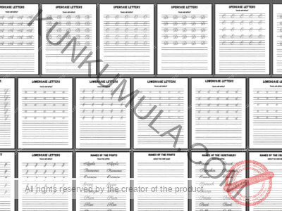 HANDWRITING TRACING 10 UPERCASE LETTERS trace and repeat .pdf in 100 pages