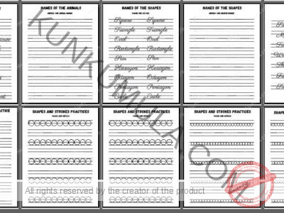 HANDWRITING TRACING 10 UPERCASE LETTERS trace and repeat .pdf in 100 pages