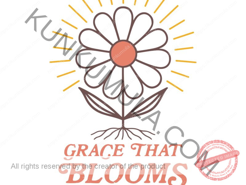 GRACE THAT BLOOMS JOHN 1;16 Vintage Boho Floral Christian Branded T - Shirt Artwork