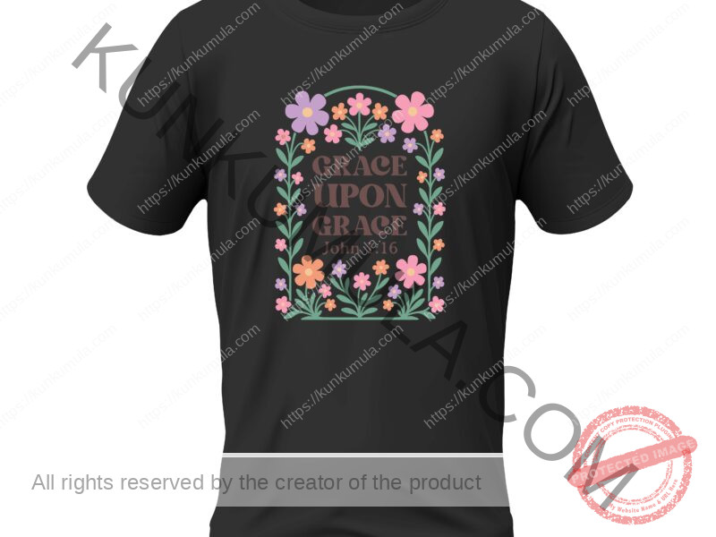 GRACE UPON GRACE CHRISTIAN T SHIRT ARTWORK Vintage Boho Floral Christian-07 PNG