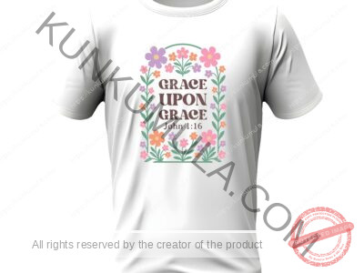 GRACE UPON GRACE CHRISTIAN T SHIRT ARTWORK Vintage Boho Floral Christian-07 PNG