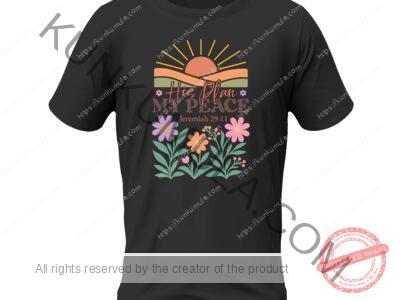 HIS PLAN MY PEACE JEREMIAH 29;11 CHRISTIAN WELL BRADED T- SHIRT ARTWORK Vintage Boho Floral Christian-08 PNG