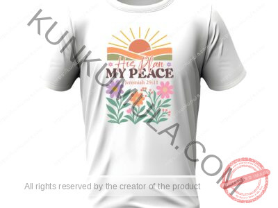 HIS PLAN MY PEACE JEREMIAH 29;11 CHRISTIAN WELL BRADED T- SHIRT ARTWORK Vintage Boho Floral Christian-08 PNG