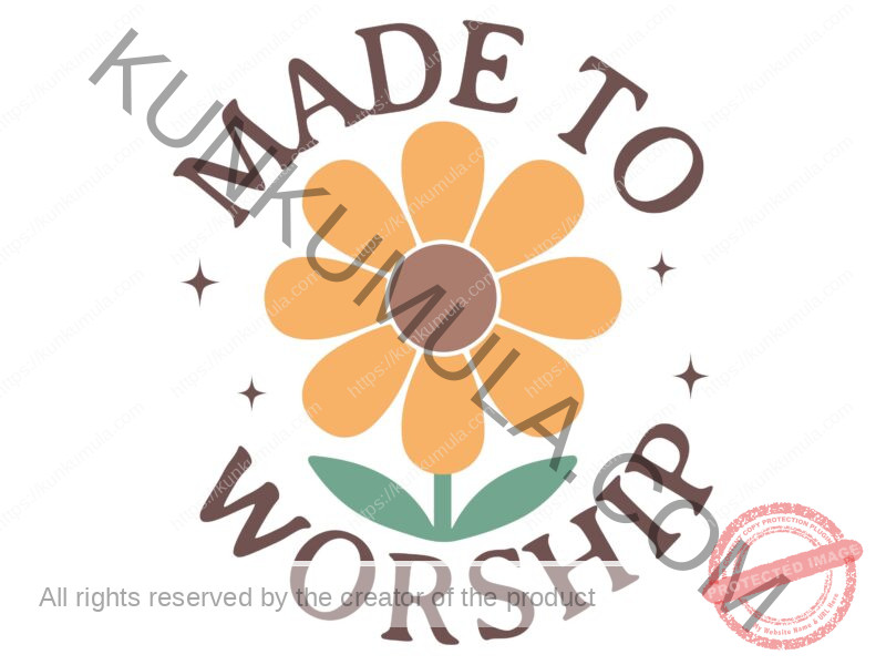 Made To Worship is a well Designed Christian Artwork made for dranding T-shirts, hoodies, tote bags, wall art, stickers, mugs, and more PNG
