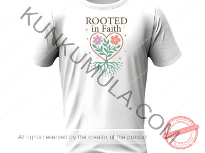 ROOTED IN FAITH CHRISTIAN ARTWORK FOR T-shirts, hoodies, tote bags, wall art, stickers, mugs, and more PNG