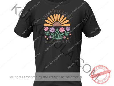 SHINE AS LIGHT MATHEW 5;16 Christian T- Shirt Artwork Vintage Boho Floral Christian-04