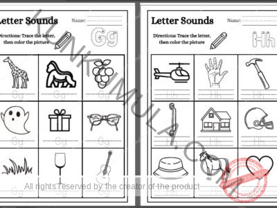 Trace the letter, then color the picture.pdf in 8 pages