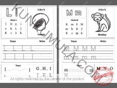 TRACING 09 Identify and circle the objects starting with letter 26 Pages in Pdf