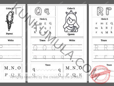TRACING 09 Identify and circle the objects starting with letter 26 Pages in Pdf