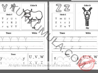 TRACING 09 Identify and circle the objects starting with letter 26 Pages in Pdf