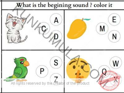 What is the begining sound color it Pages, What is the letter Pages And WHATS THE Starts WITH CH 14 Pages