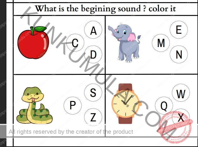 What is the begining sound color it Pages, What is the letter Pages And WHATS THE Starts WITH CH 14 Pages