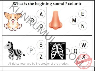 What is the begining sound color it Pages, What is the letter Pages And WHATS THE Starts WITH CH 14 Pages