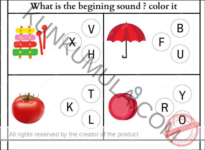 What is the begining sound color it Pages, What is the letter Pages And WHATS THE Starts WITH CH 14 Pages