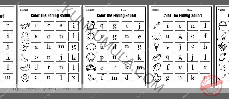 Color The Ending Sound 10 Pages pdf