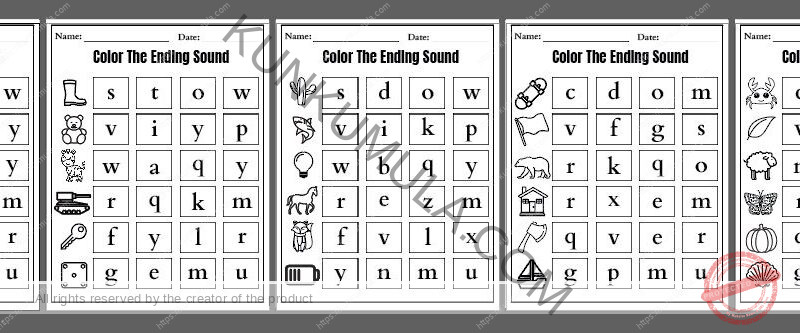 Color The Ending Sound 10 Pages pdf