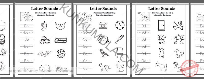 TRACING 04 Trace the letter, then color the picture.pdf in 26 pages