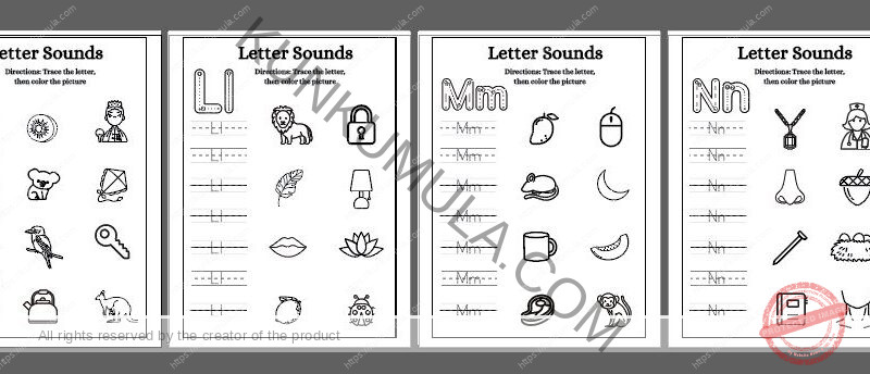 TRACING 04 Trace the letter, then color the picture.pdf in 26 pages