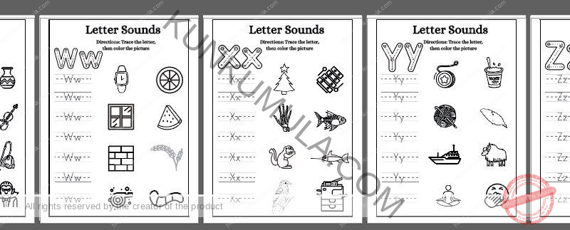 TRACING 04 Trace the letter, then color the picture.pdf in 26 pages