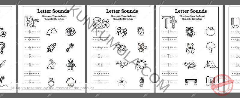 TRACING 04 Trace the letter, then color the picture.pdf in 26 pages